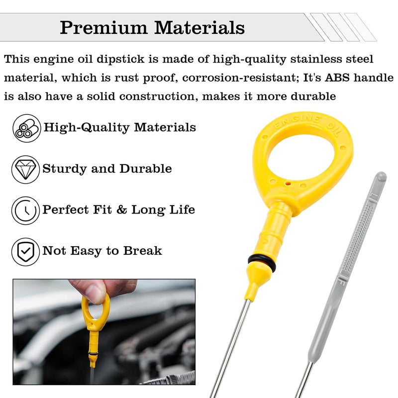 FBLOWMOD 153010H012 Engine Oil Dipstick Indicator, Compatible with 2002-2006 Toyota Camry, 2002-2006 Toyota Solara Engine Oil Fluid Level Dip Stick, Replace 153010H010, 917-396 - Image 3